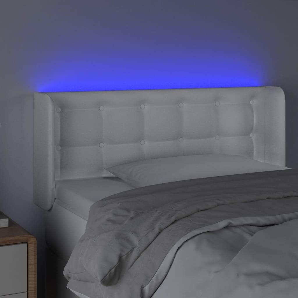 LED uzglavlje bijelo 93x16x78/88 cm od umjetne kože