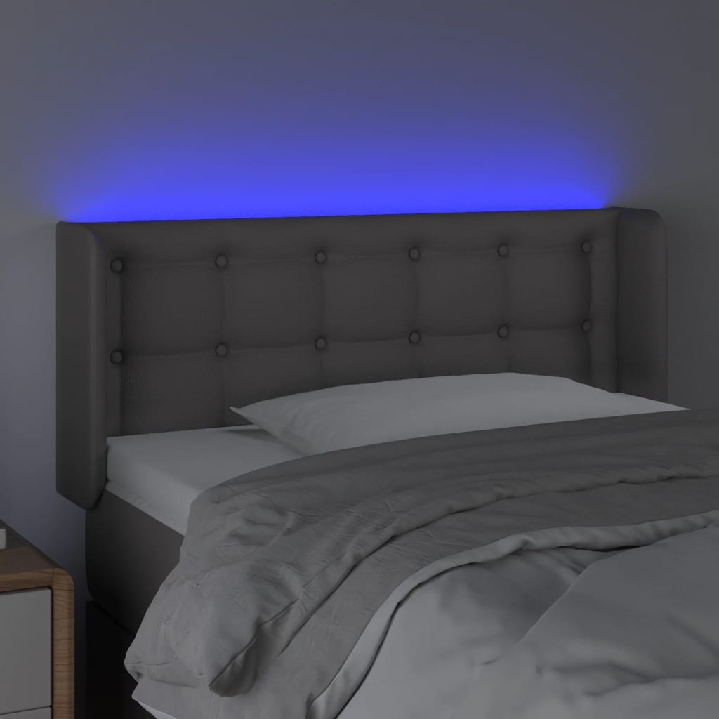 LED uzglavlje sivo 93x16x78/88 cm od umjetne kože