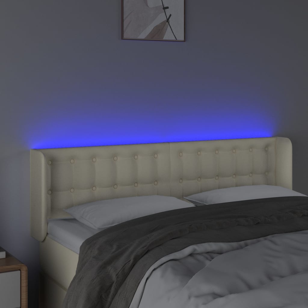 LED uzglavlje krem 147x16x78/88 cm od umjetne kože