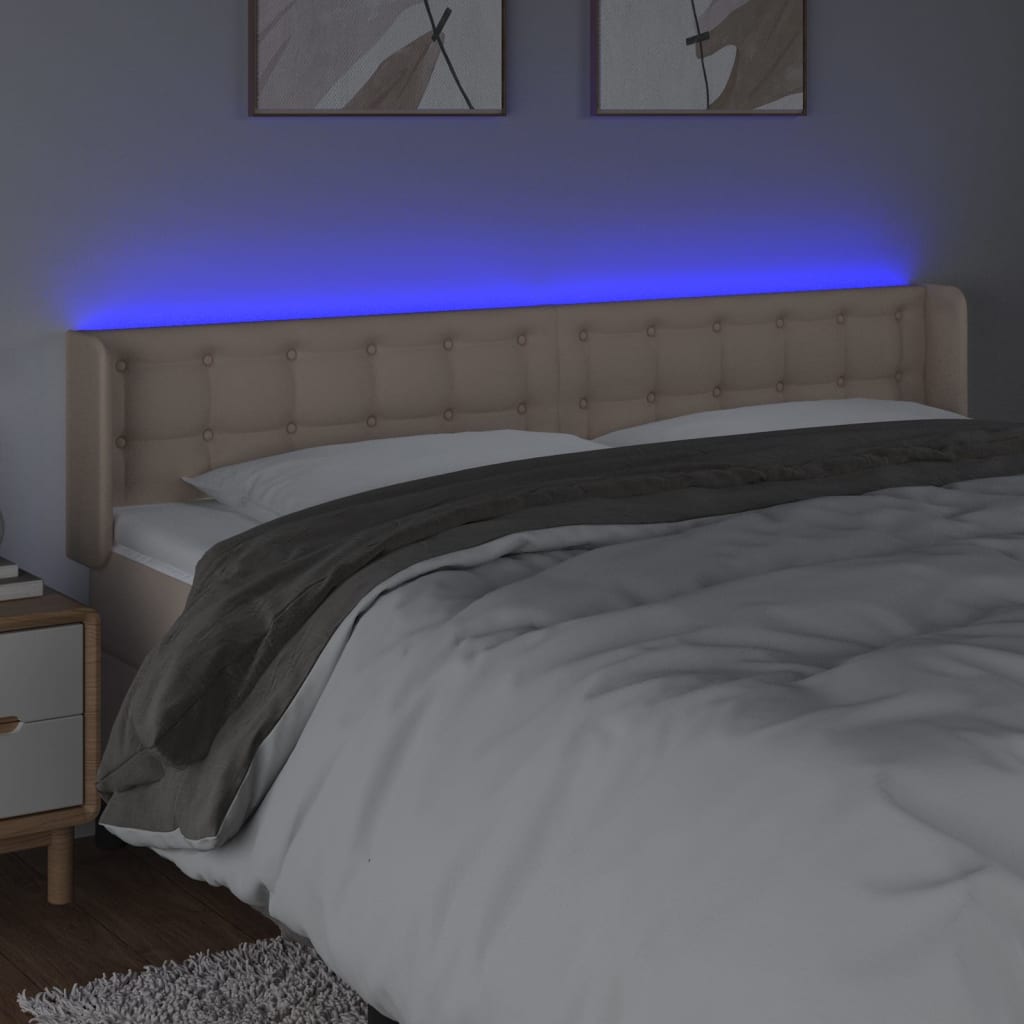 LED uzglavlje boja cappuccina 183x16x78/88 cm od umjetne kože