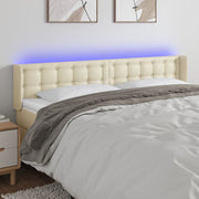 LED uzglavlje krem 203x16x78/88 cm od umjetne kože