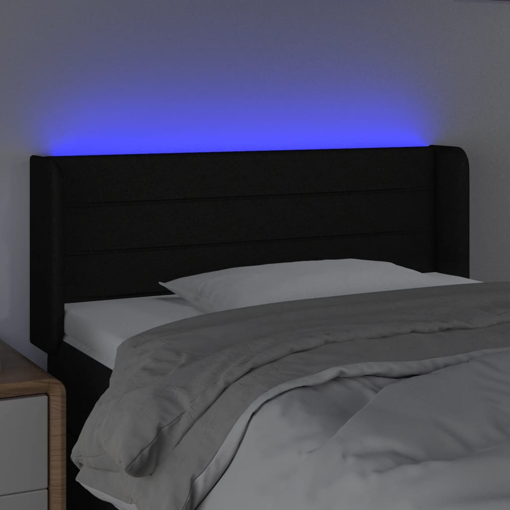 LED uzglavlje crno 83x16x78/88 cm od tkanine