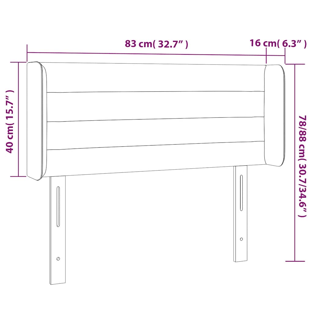 LED uzglavlje tamnozeleno 83x16x78/88 cm baršunasto