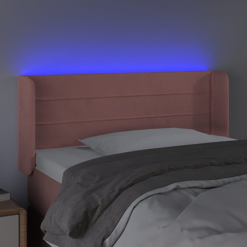 LED uzglavlje ružičasto 83x16x78/88 cm baršunasto