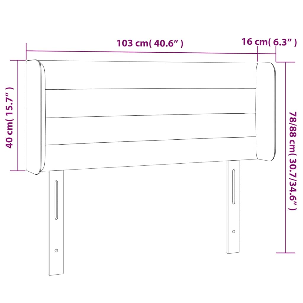 LED uzglavlje tamnozeleno 103x16x78/88 cm baršunasto