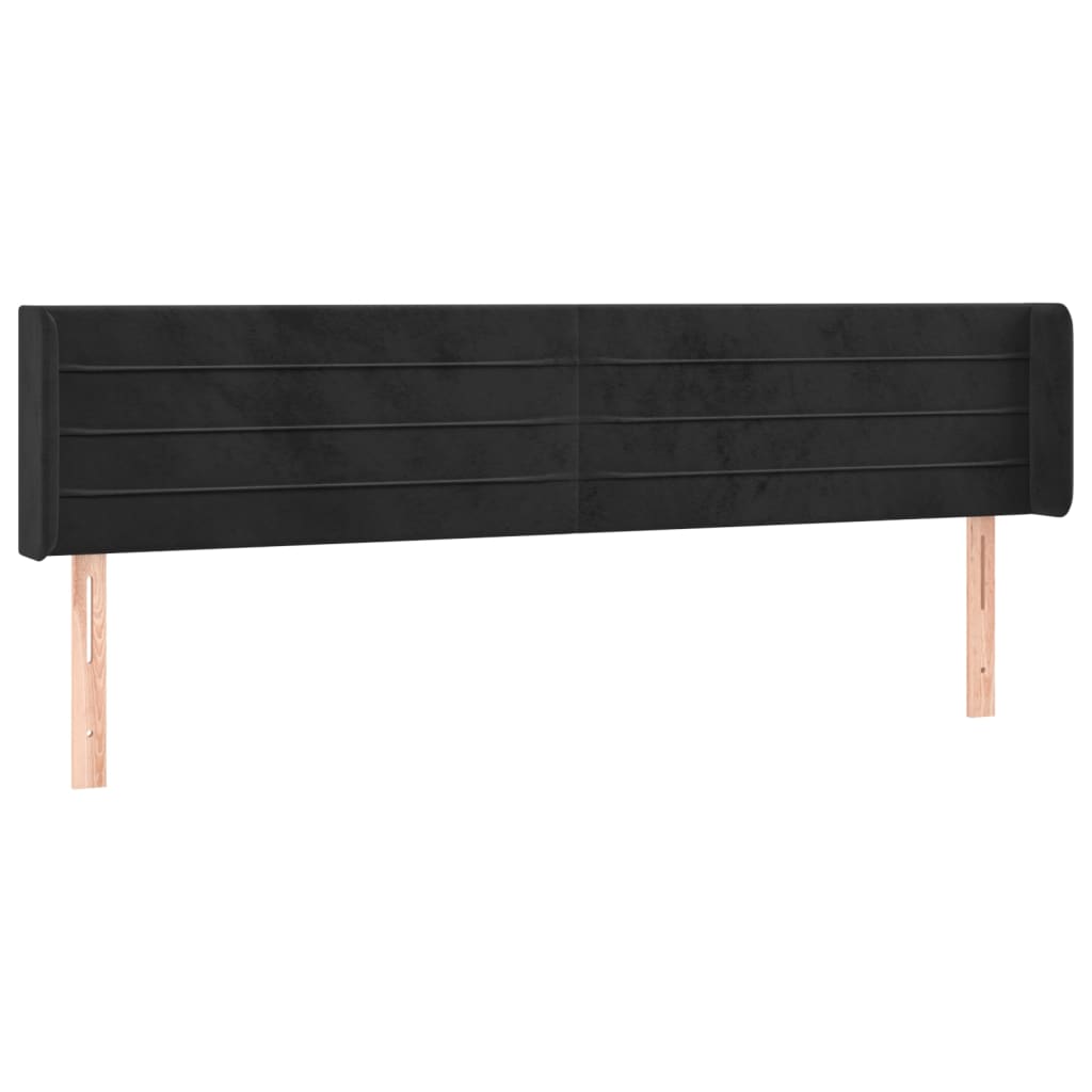 LED uzglavlje crno 163x16x78/88 cm baršunasto