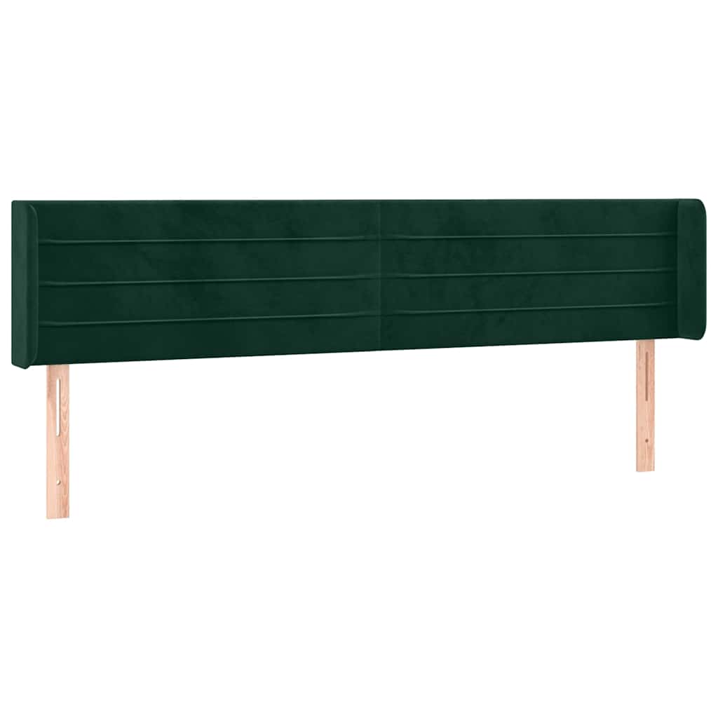 LED uzglavlje tamnozeleno 183x16x78/88 cm baršunasto