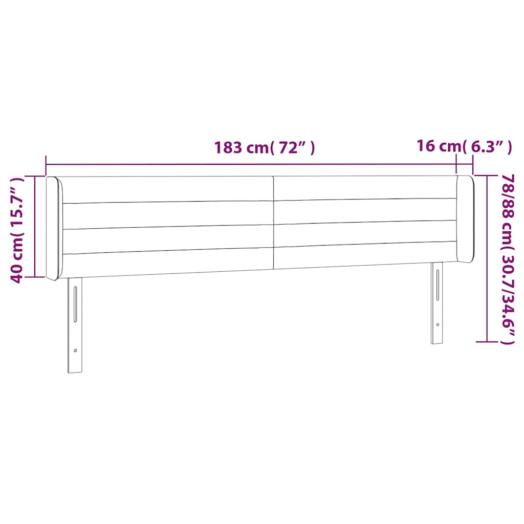 LED uzglavlje tamnozeleno 183x16x78/88 cm baršunasto