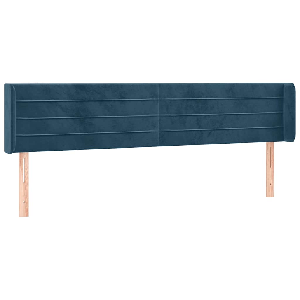 LED uzglavlje tamnoplavo 203x16x78/88 cm baršunasto