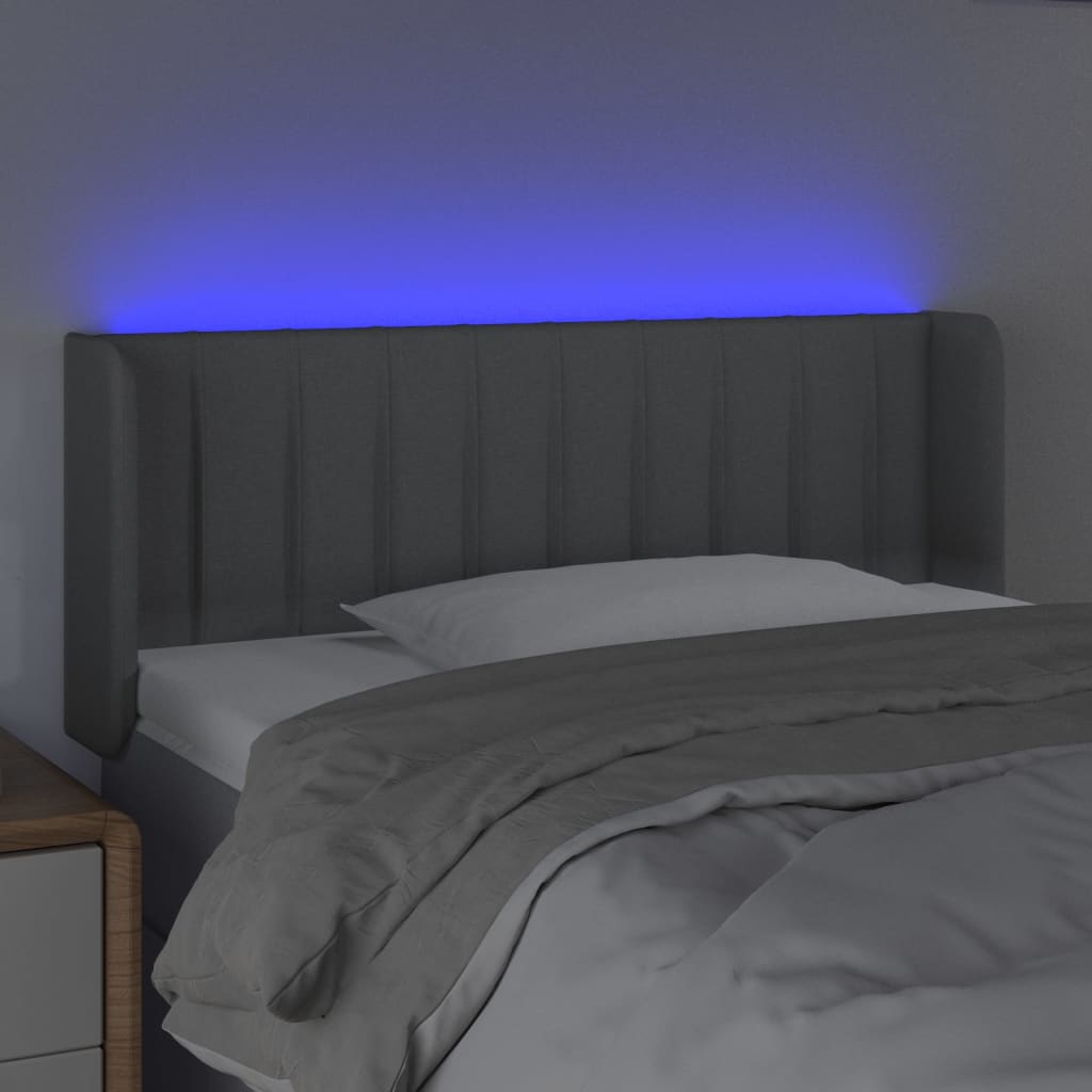 LED uzglavlje svjetlosivo 83x16x78/88 cm od tkanine