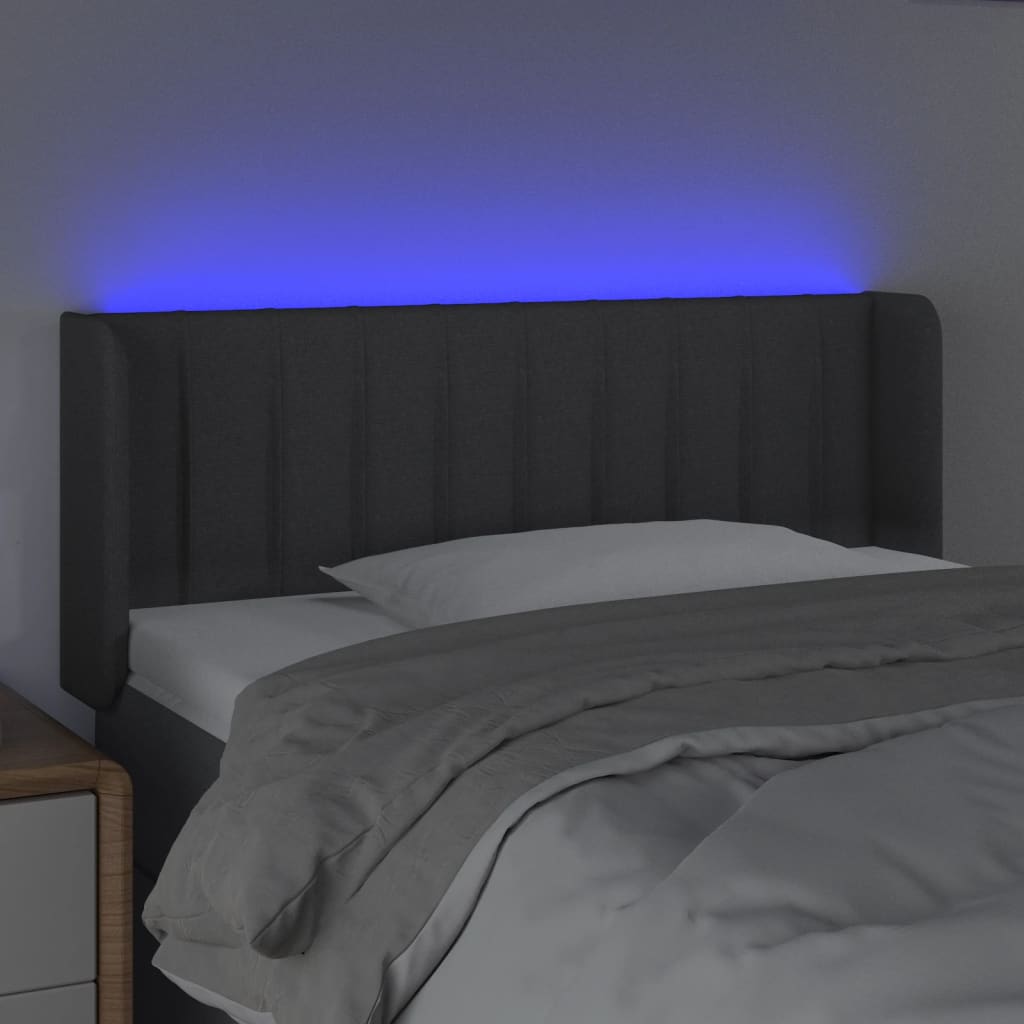 LED uzglavlje tamnosiv 93x16x78/88 cm od tkanine