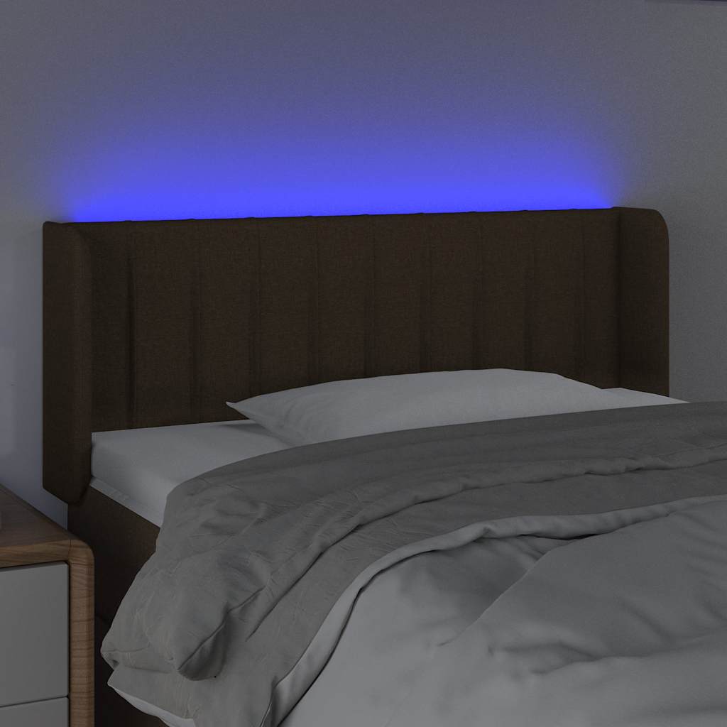 LED uzglavlje tamnosmeđe 93x16x78/88 cm od tkanine