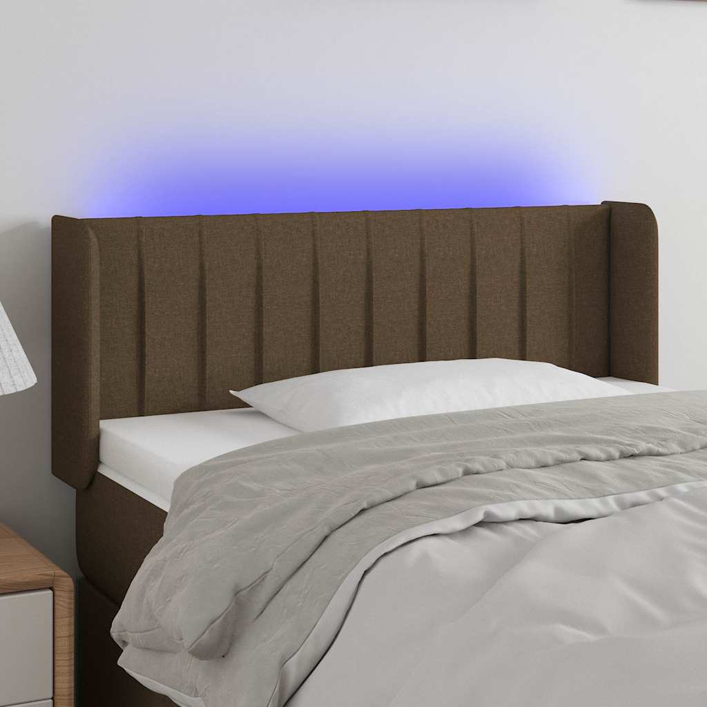 LED uzglavlje tamnosmeđe 93x16x78/88 cm od tkanine