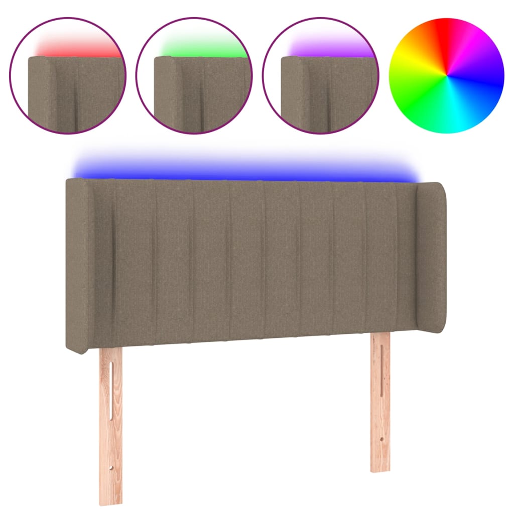 LED uzglavlje smeđesivo 93x16x78/88 cm od tkanine