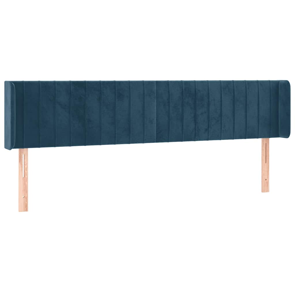 LED uzglavlje tamnoplavo 163x16x78/88 cm baršunasto