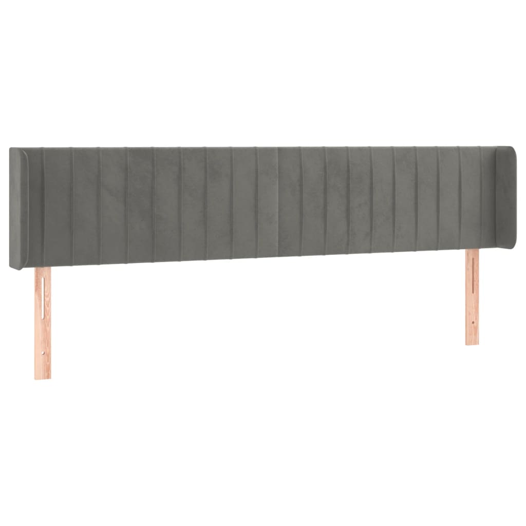LED uzglavlje svjetlosivo 183x16x78/88 cm baršunasto