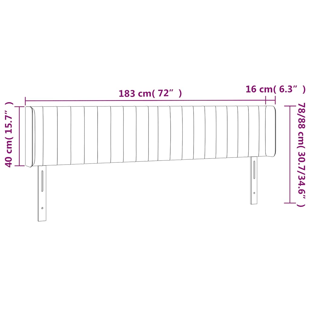 LED uzglavlje tamnozeleno 183x16x78/88 cm baršunasto