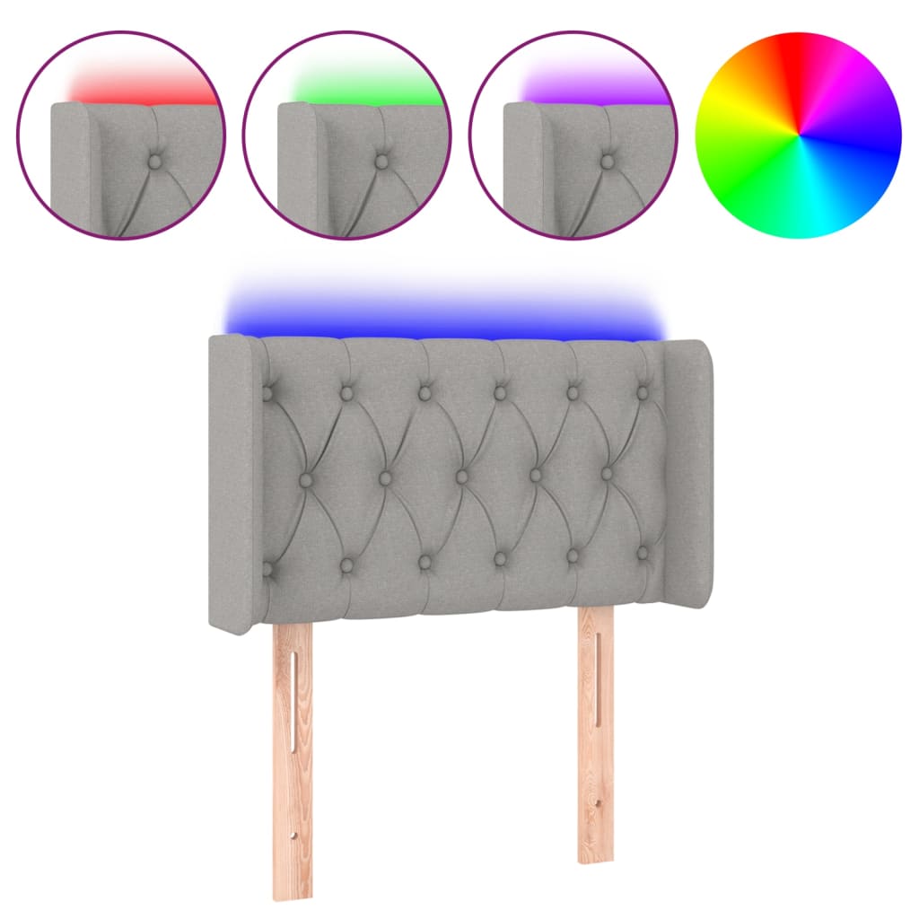 LED uzglavlje svjetlosivo 83x16x78/88 cm od tkanine
