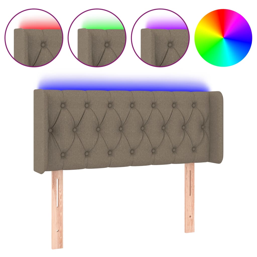 LED uzglavlje smeđesivo 93x16x78/88 cm od tkanine