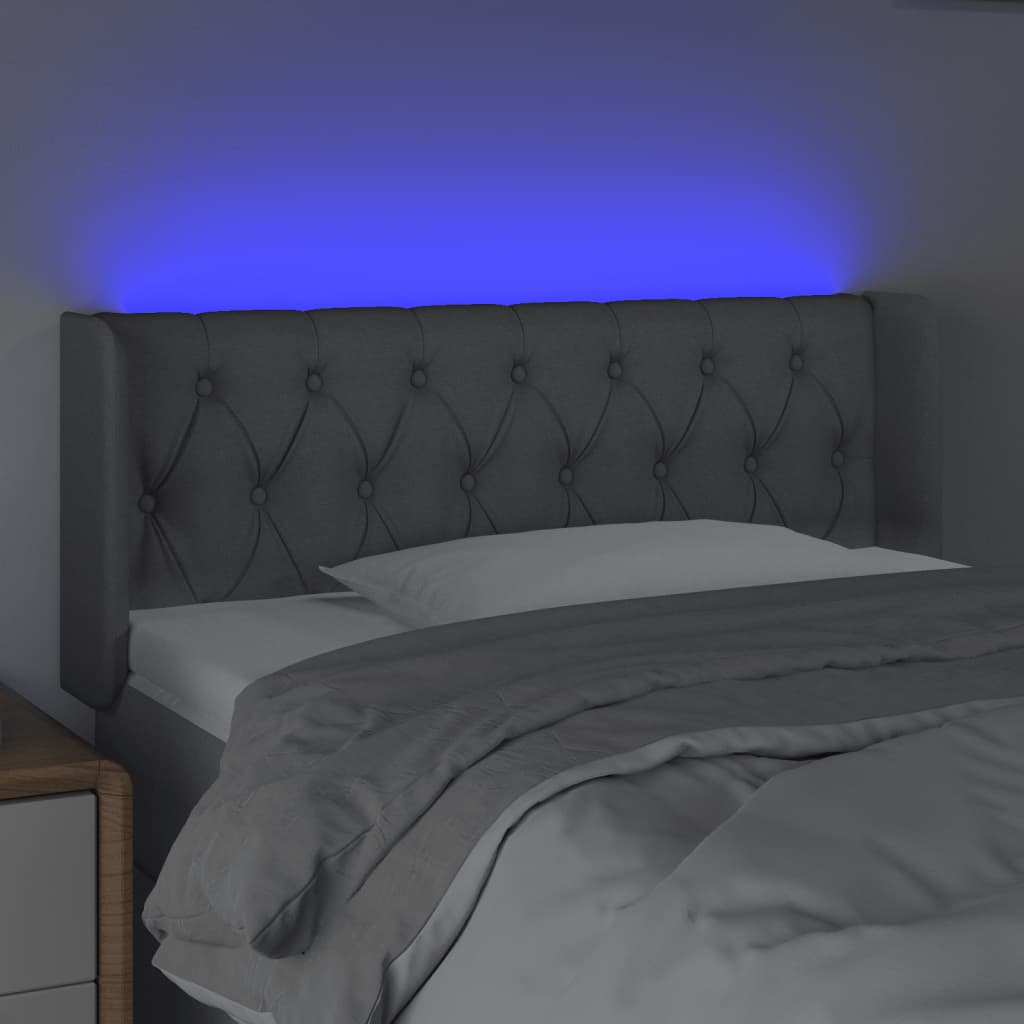 LED uzglavlje svjetlosivo 103x16x78/88 cm od tkanine