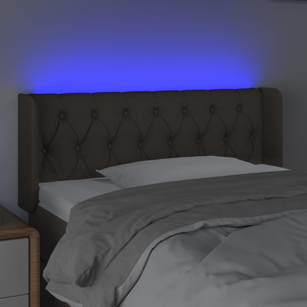 LED uzglavlje smeđesivo 103x16x78/88 cm od tkanine