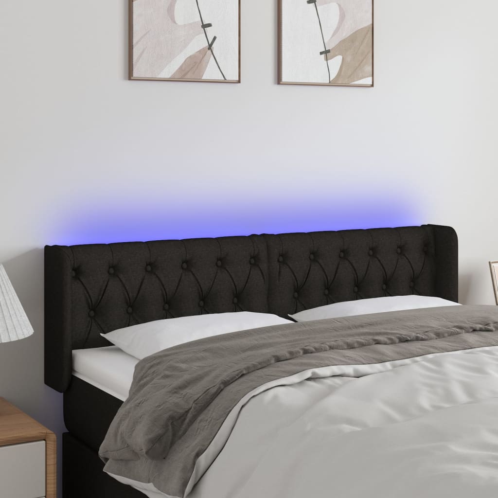 LED uzglavlje smeđesivo od tkanine