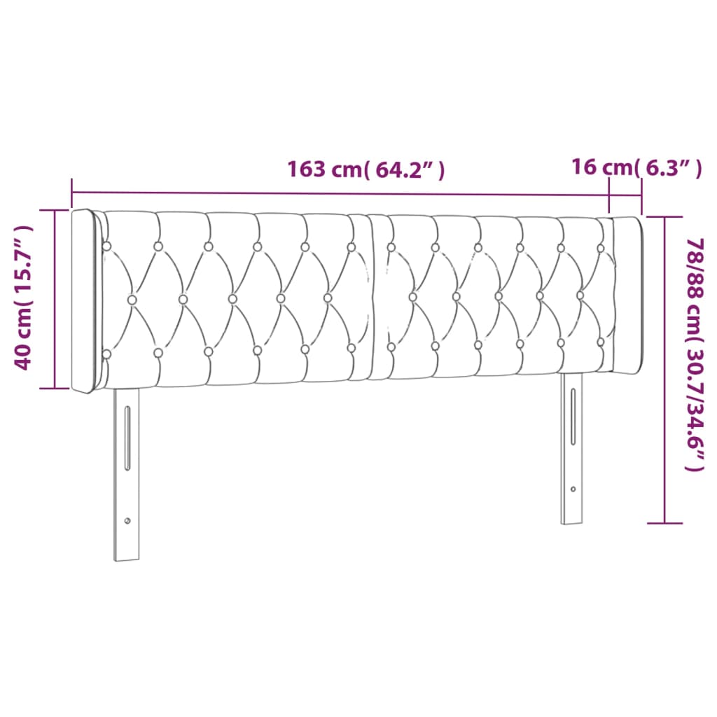 LED uzglavlje plavo 163x16x78/88 cm od tkanine