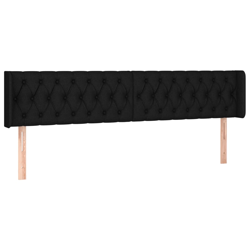 LED uzglavlje crno 203x16x78/88 cm od tkanine