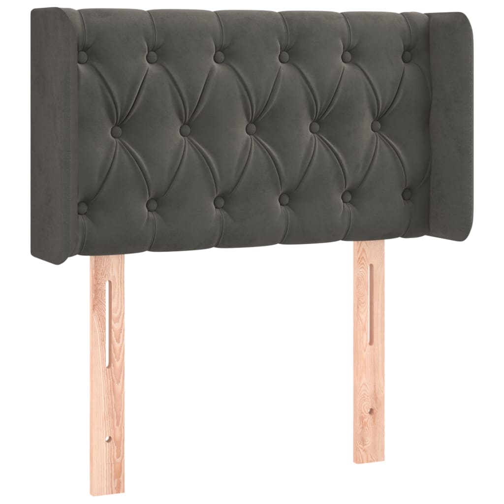 LED uzglavlje tamnosivo 83x16x78/88 cm baršunasto