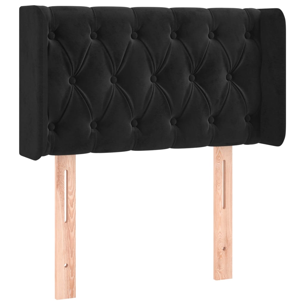 LED uzglavlje crno 83x16x78/88 cm baršunasto
