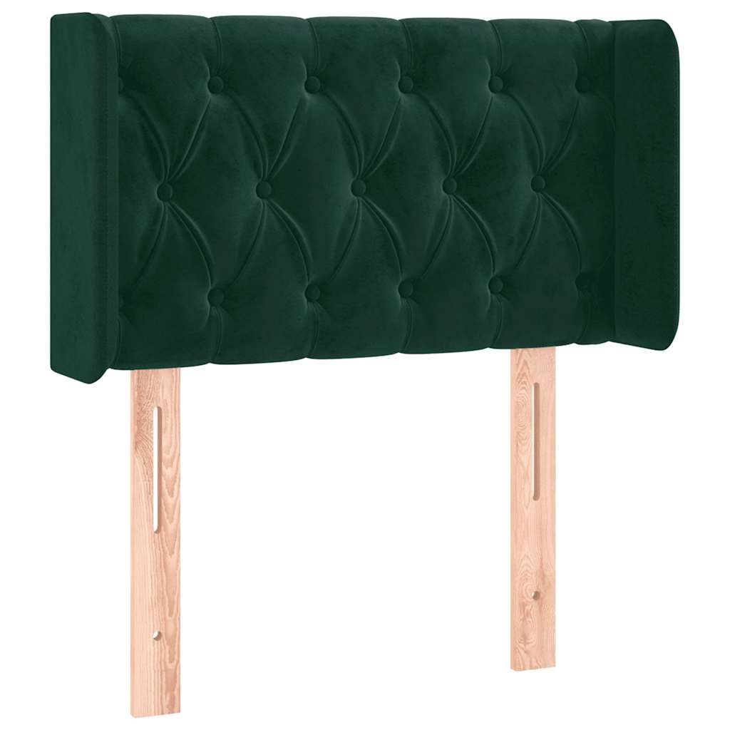 LED uzglavlje tamnozeleno 83x16x78/88 cm baršunasto
