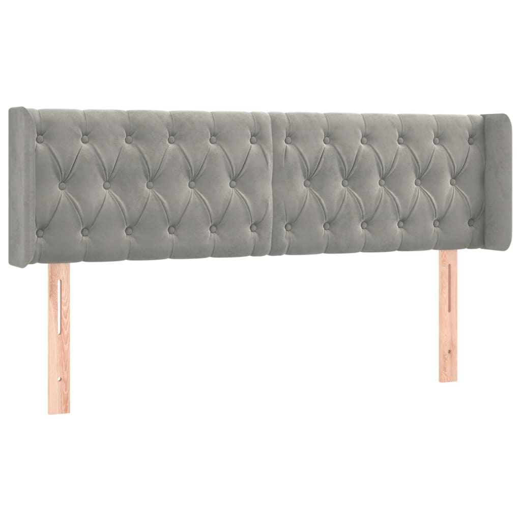 LED uzglavlje svjetlosivo 147x16x78/88 cm baršunasto