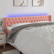LED uzglavlje ružičasto 183x16x78/88 cm baršunasto