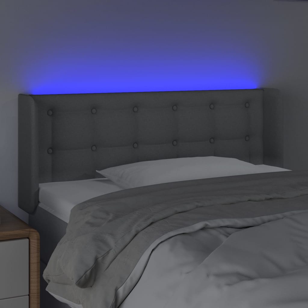 LED uzglavlje svjetlosivo 83x16x78/88 cm od tkanine