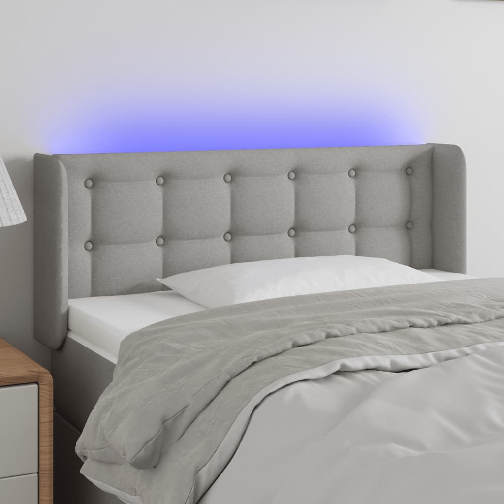 LED uzglavlje svjetlosivo 83x16x78/88 cm od tkanine
