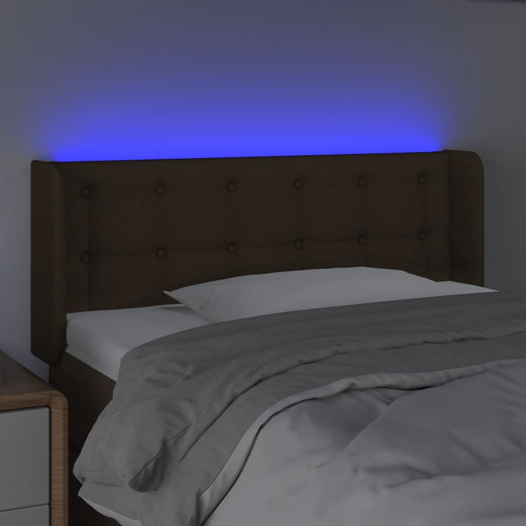 LED uzglavlje tamnosmeđe 93x16x78/88 cm od tkanine