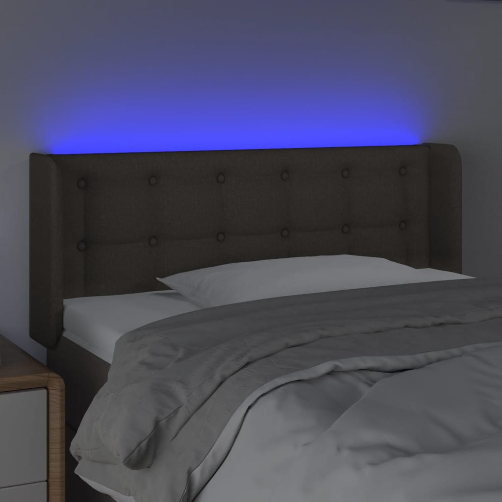 LED uzglavlje smeđesivo 103x16x78/88 cm od tkanine
