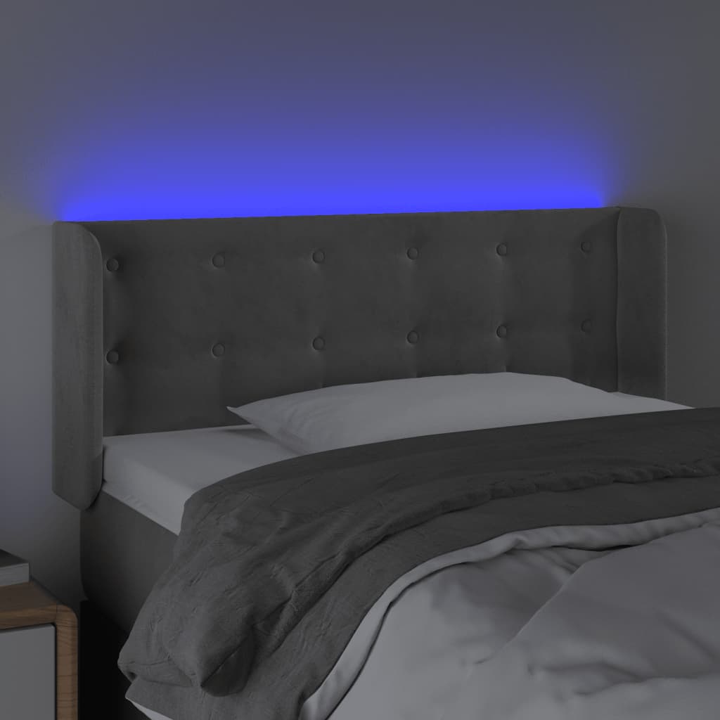 LED uzglavlje svjetlosivo 103x16x78/88 cm baršunasto
