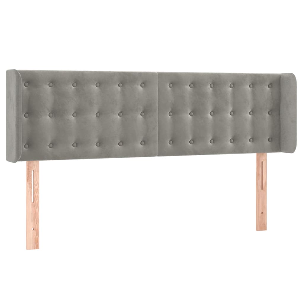 LED uzglavlje svjetlosivo 147x16x78/88 cm baršunasto