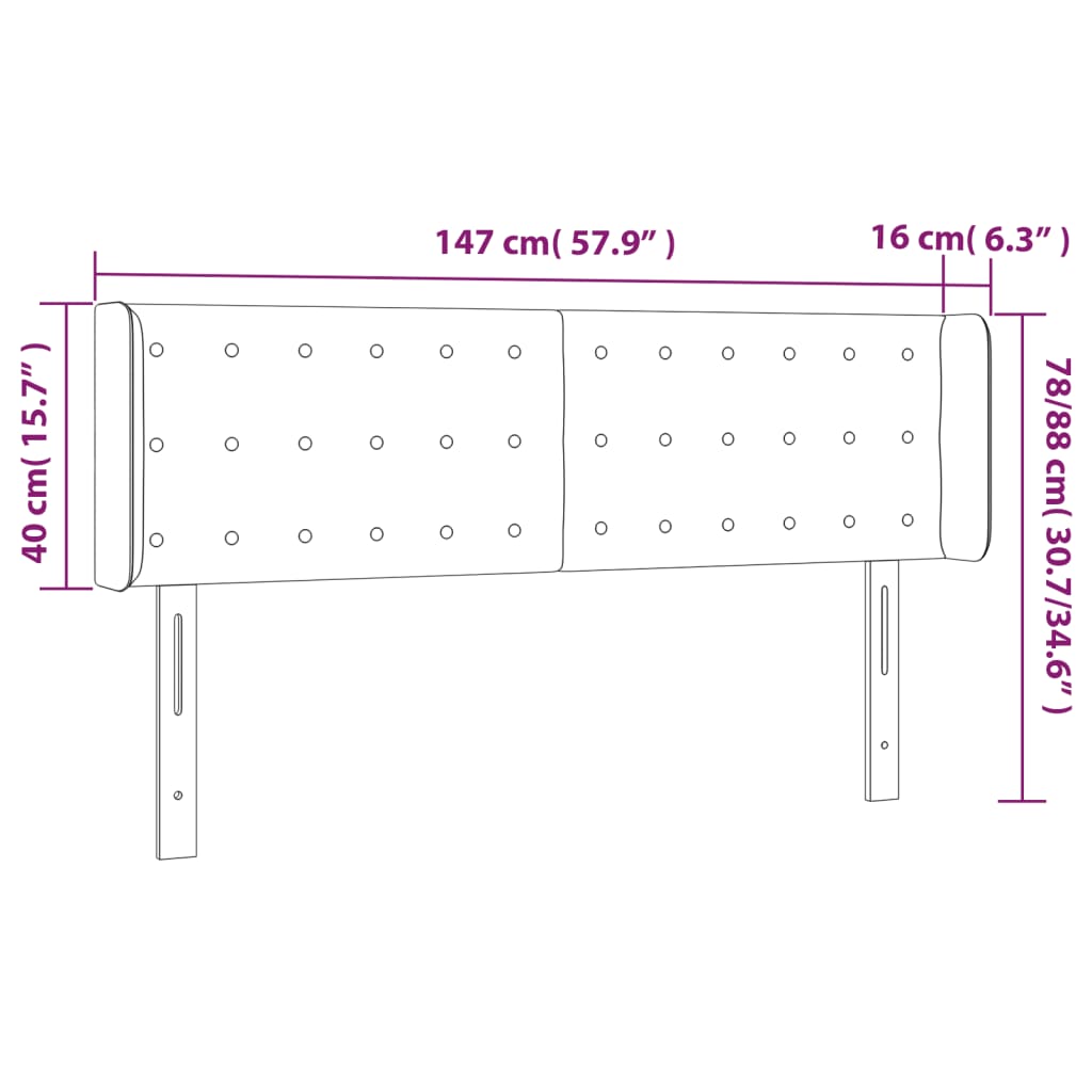 LED uzglavlje svjetlosivo 147x16x78/88 cm baršunasto