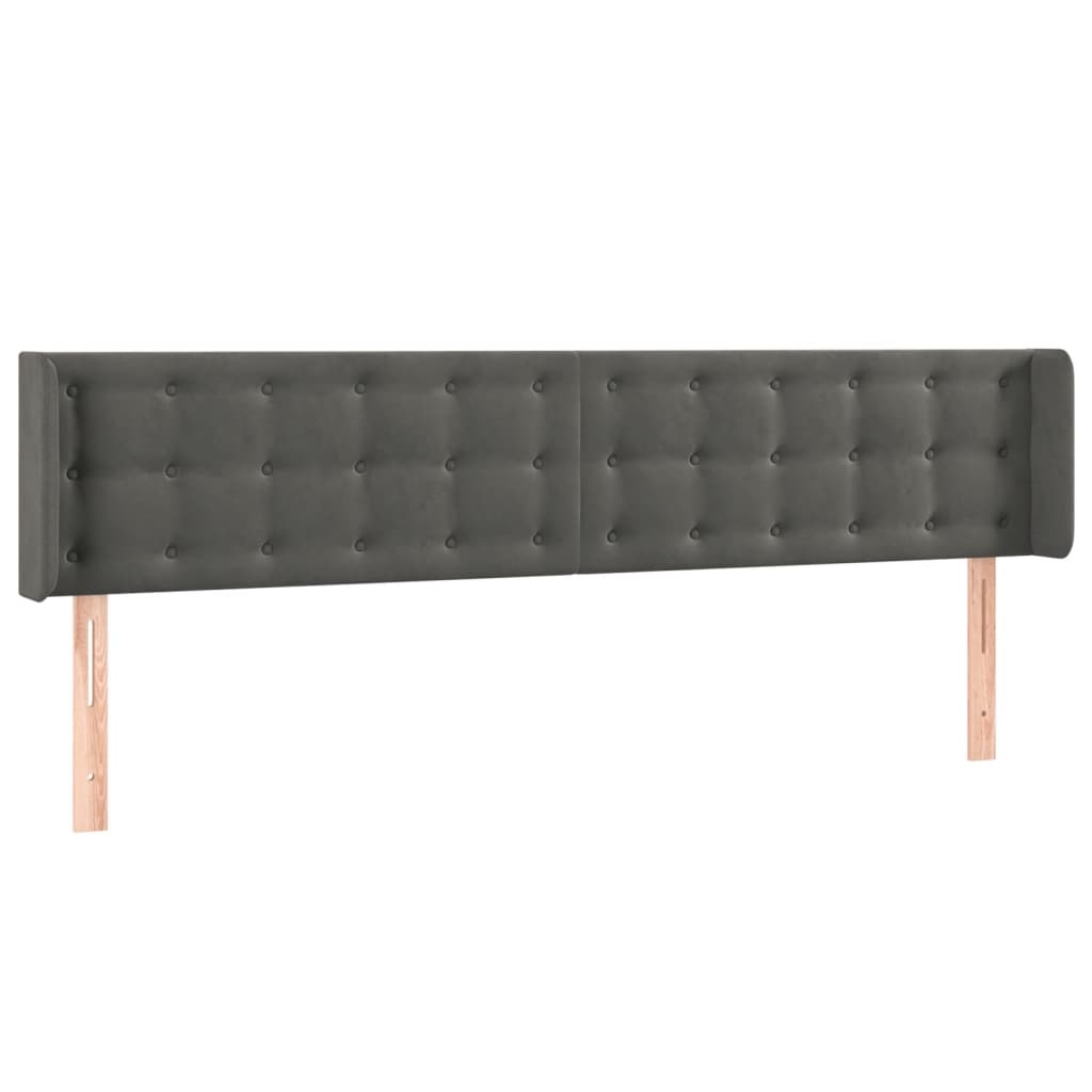 LED uzglavlje tamnosivo 163x16x78/88 cm baršunasto