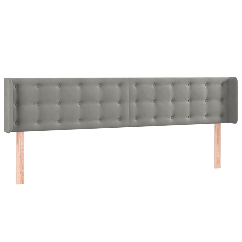 LED uzglavlje svjetlosivo 183x16x78/88 cm baršunasto