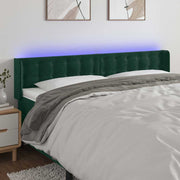 LED uzglavlje tamnozeleno 183x16x78/88 cm baršunasto
