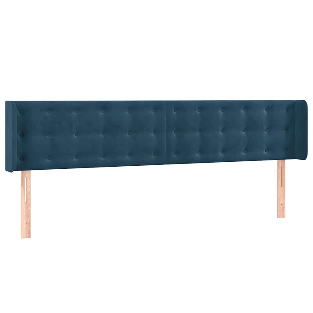 LED uzglavlje tamnoplavo 183x16x78/88 cm baršunasto