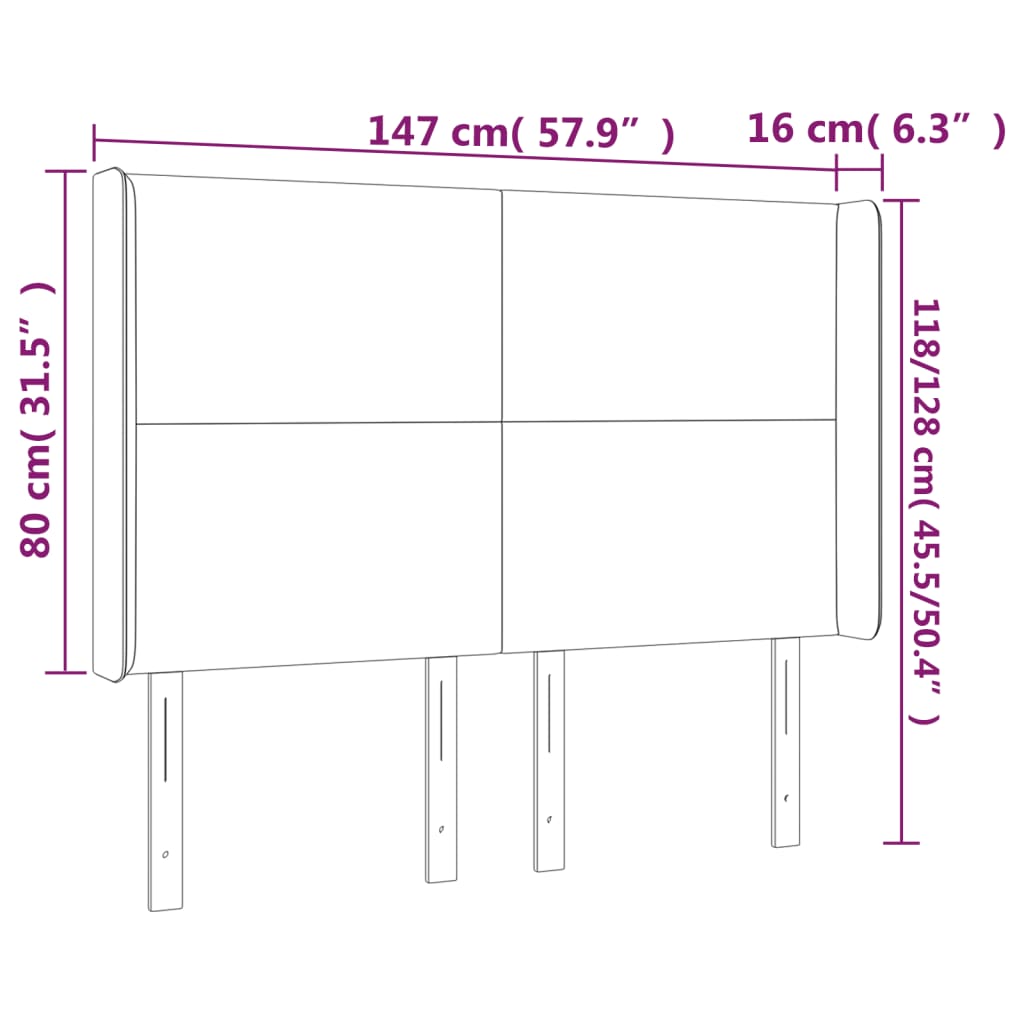 LED uzglavlje plavo 147 x 16 x 118/128 cm od tkanine