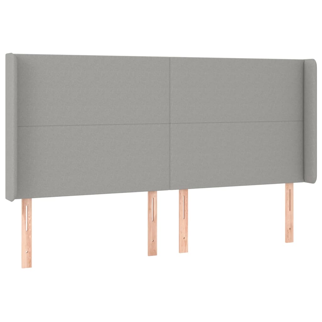 LED uzglavlje svjetlosivo 183 x 16 x 118/128 cm od tkanine