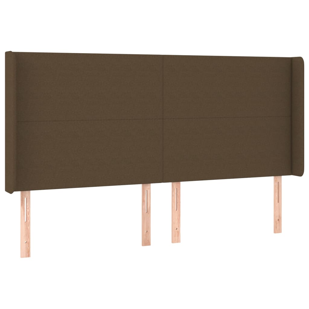 LED uzglavlje tamnosmeđe 183x16x118/128 cm od tkanine