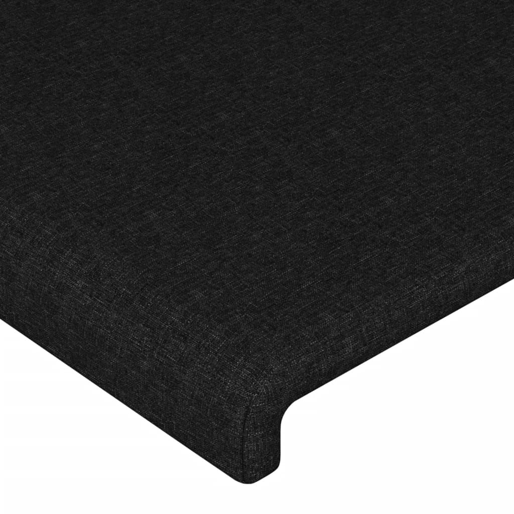 LED uzglavlje crno 203 x 16 x 118/128 cm od tkanine