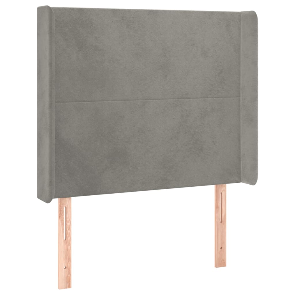 LED uzglavlje svjetlosivo 103 x 16 x 118/128 cm baršunasto