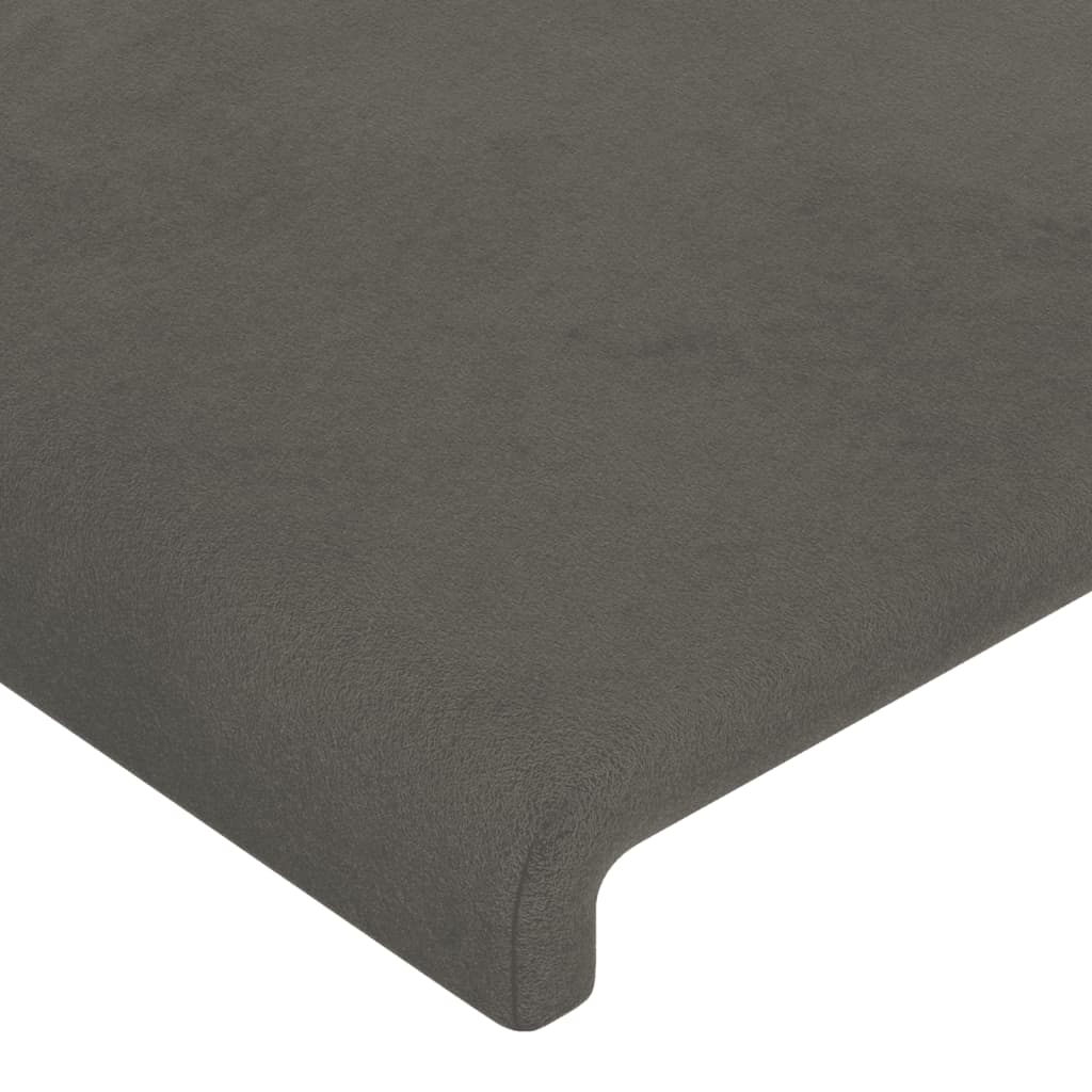 LED uzglavlje tamnosivo 183 x 16 x 118/128 cm baršunasto